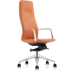 K2 EP Seaford Executive Chair High Back Orange Leather 