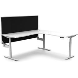 Rapidline Halo+ Corner Workstation+Screen 1500/1500W  x 750D x 1330mmH White/White