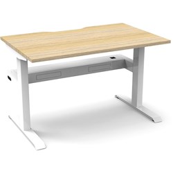 Rapidline Boost Static Single Sided Workstation + Tray 1200W x 750D x 730mmH Oak/White