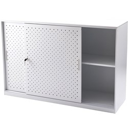 Rapidline Go Tambour Sliding Door Cupboard 1530W x 473D x 1016mmH White