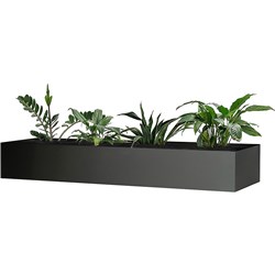 Rapidline Go Steel Perforated Planter Box  1530W x 473D x 230mmH Black