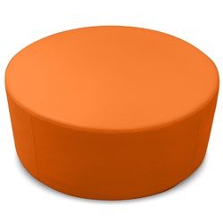 K2 Marbella Mawson Senior Round Ottoman 1000mm Diameter Orange PU Leather