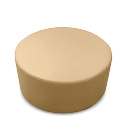 K2 Marbella Mawson Junior Round Ottoman Beige PU Leather