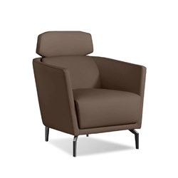 K2 Marbella Paterson Tub Chair With Headrest Dark Brown PU Leather