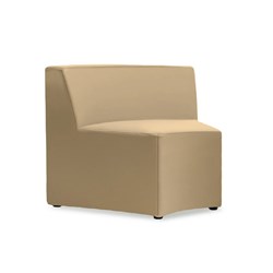 K2 Marbella Bass Concave Modular Chair With Low Back Beige PU Leather