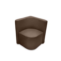 K2 Marbella Columbus Curved Square Corner Chair With Low Back Dark Brown PU Leather