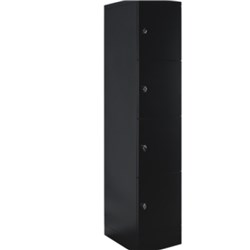 Steelco Flush Front Locker 4 Door 400W x 500D x 1890mmH Black Satin