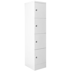 Steelco Flush Front Locker 4 Door 400W x 500D x 1890mmH White Satin