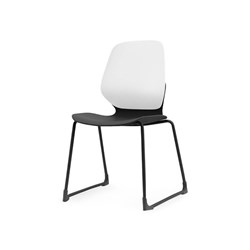 Sylex Kaleido Chair Sled Base Polypropylene White Back Black Seat