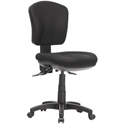 Aqua Low Back Task Chair 3 Lever No Arms Black Fabric 