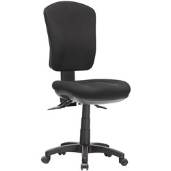 Aqua High Back Task Chair 3 Lever No Arms Black Fabric 