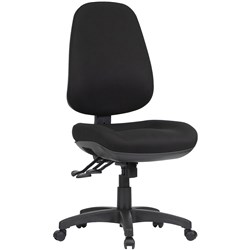 TR600 High Back Task Chair 3 Lever No Arms Black Fabric 