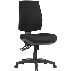 Spot High Back Task Chair 3 Lever No Arms Black Fabric 