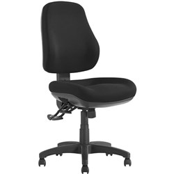 Newton High Back Task Chair 3 Lever No Arms Black Fabric 