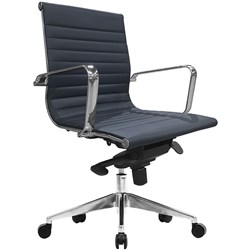 Web Boardroom Low Back Chair With Arms Black PU 