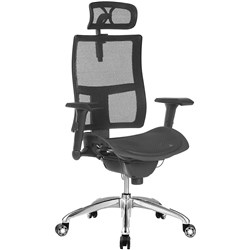 Zodiac High Back Executive Chair With Arms And Headrest Mesh Back Black