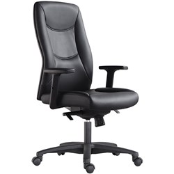 Hilton High Back Executive Chair With Arms Black PU 