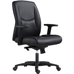 Hilton Low Back Executive Chair With Arms Black PU 