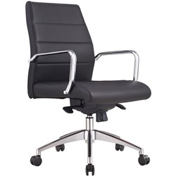 Cruz Low Back Executive Chair With Arms Black PU 