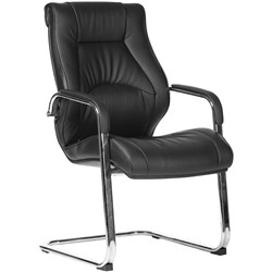 Camry Cantilever Visitor Chair With Arms Black PU 