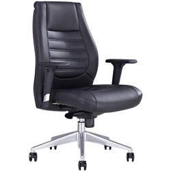 Boston Low Back Executive Chair With Arms Black PU 