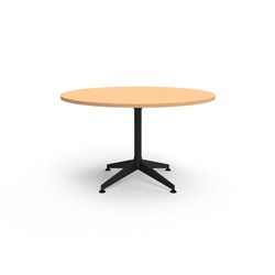 Rapidline Typhoon Round Meeting Table 1200D x 750mmH Beech Top All Black Frame