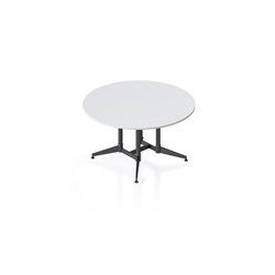 Rapidline Typhoon Round Meeting Table 1500D x 750mmH White Top All Black Frame