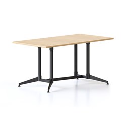 Rapidline Typhoon Meeting Table 1500W x 750D x 750mmH Oak Top All Black Frame