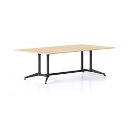 Rapidline Typhoon Meeting Table 2400W x 1200D x 750mmH Oak Top All Black Frame