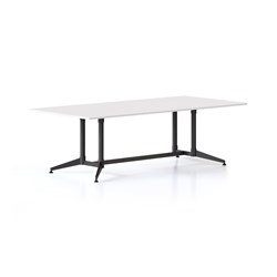 Rapidline Typhoon Meeting Table 2400W x 1200D x 750mmH White Top All Black Frame