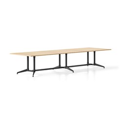 Rapidline Typhoon Meeting Table 3200W x 1200D x 750mmH Oak Top All Black Frame