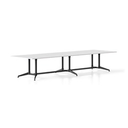 Rapidline Typhoon Meeting Table 3200W x 1200D x 750mmH White Top All Black Frame