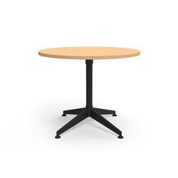 Rapidline Typhoon Round Meeting Table 900D x 750mmH Beech Top All Black Frame