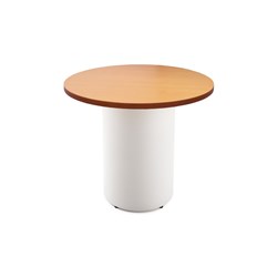 Rapidline Drum Round Meeting Table 900D x 730mmH Beech Top White Base