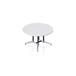 Rapidline Typhoon Round Meeting Table 1500D x 750mmH White Top Black Base