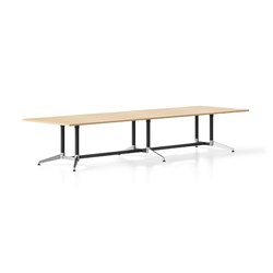 Rapidline Typhoon Boardroom Table 4000W x 1200D x 750mmH Oak Top Black Base