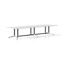 Rapidline Typhoon Boardroom Table 4000W x 1200D x 750mmH White Black Base