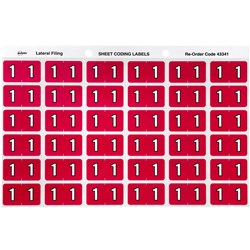 Avery Numeric Coding Label 1 Side Tab 25x38mm Magenta Pack Of 180