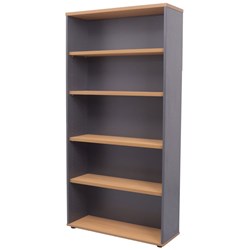 Rapidline Rapid Worker Bookcase 4 Shelves 900W x 315D x 1800mmH Beech And Ironstone