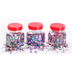 Jasart Glitter Scatters 100gm Jar Alphabet Assorted Colours  