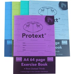 Protext Exercise Book A4 9mm Dotted Thirds 64 Page Zebra  