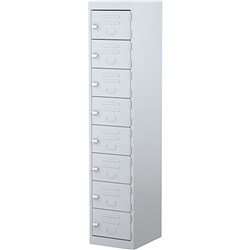 Steelco Steel Personnel Locker 8 Door 380W x 460D x 1830mmH Silver Grey