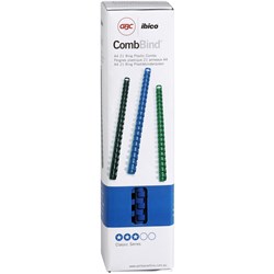 GBC Plastic Binding Comb 10mm 21 Loop 60 Sheets Capacity Blue Pack Of 100