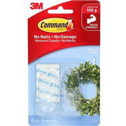 COMMAND CLEAR HOOKS 17091CLR Medium Hooks Clear