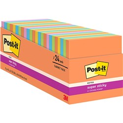 Post-It 654-24SSAU-CP Super Sticky Notes 76x76mm Energy Boost Pack of 24