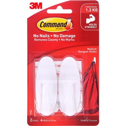 COMMAND DESIGNER HOOKS 17081 Medium White