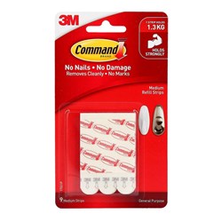 Command 17021P Refill Strips Medium Clear Pack Of 9 
