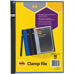 Marbig Spine Clamp File A4 50 Sheet Capacity Blue 