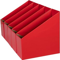 Marbig Book Boxes Small 90W x 250D x 270mmH Red Pack Of 5 