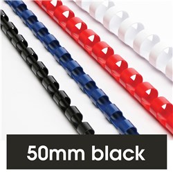 Rexel Plastic Binding Comb 50mm 21 Loop 450 Sheet  Capacity Black Pack Of 50